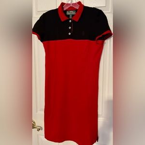 Ralph Lauren, Lauren Active short sleeve  dress, red & black, size Medium